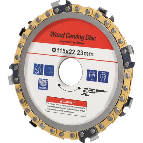 Disque à chaîne de rechange 115 mm pour meuleuse d'angle, compatible avec le bois, le contreplaqué et le métal.