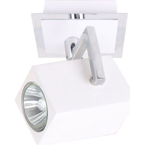 Italux Mateo - Faretti Moderni Cromo 1 Luce con Paralume Bianco, GU10