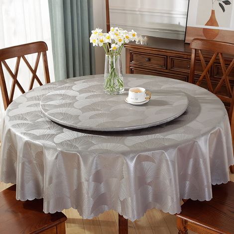 Nappe ronde de 160 cm de diamètre, résistante à l'eau, à l'huile et aux taches, facile d'entretien et idéale pour la maison et les restaurants. Convient aux tables de 100 cm de profondeur.