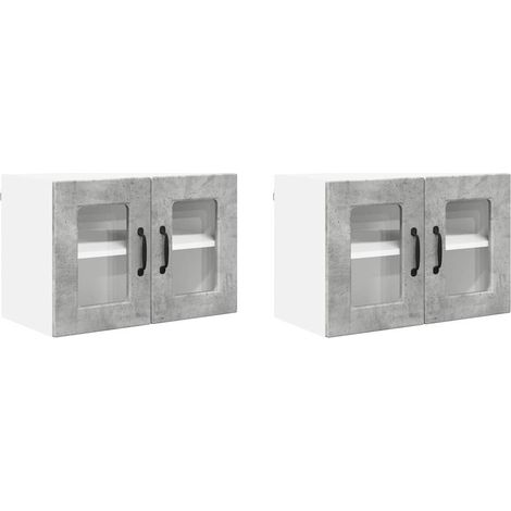 Meuble mural de cuisine,Armoire de cuisine 2 pcs Gris béton 60 x 31 x 40 cm CFW57508 (1/5)