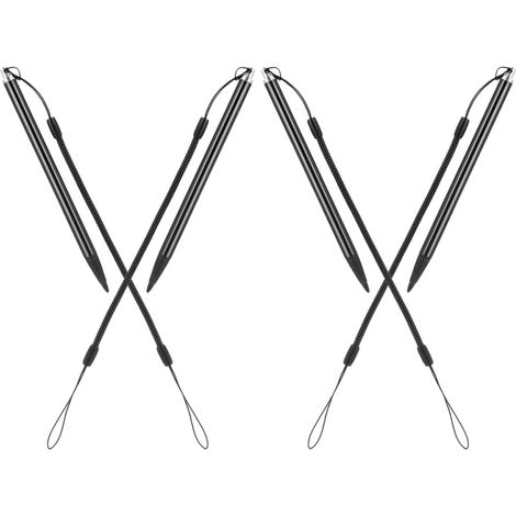 Stylet pour Écran Résistif avec Corde à Ressort 4 Pièces en Aluminium et Cuivre Stylo Tactile Noir pour Contrôle Précis et D'écran, pour Machines Pos (1/5)