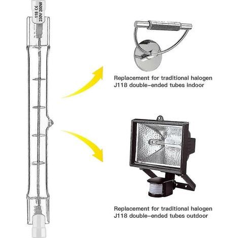 Ampoule halogène R7s 118 mm 200 W 230 V (lot de 10) - Tige halogène R7s - Ampoule halogène R7s à intensité variable (1/4)