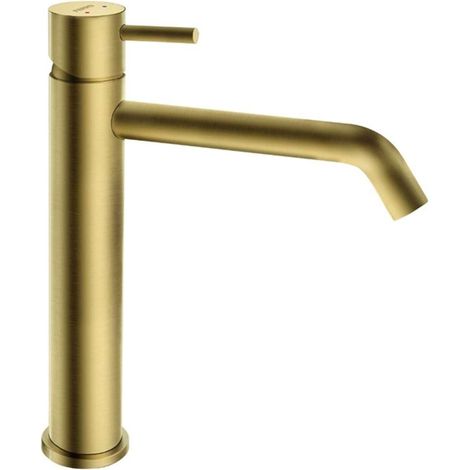 Novaservis Ferro Ciriculus - Grifo de lavabo con desagüe Click-Clack, oro cepillado BCK2MLBG (1/2)