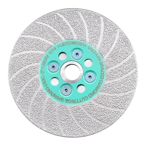 Disco de corte y desbaste de diamante de 125 mm, doble cara, soldado al vacío para amoladora angular, multimaterial (baldosas, mármol, granito, hormigón), corte y modelado rápidos. (1/5)