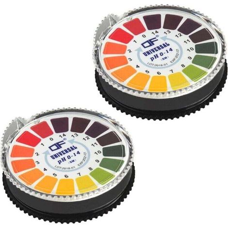 Carta reattiva universale per il pH, rotolo di strisce reattive per il pH, intervallo di misurazione completo del pH 0-14, 5 m/rotolo (2 pezzi) - Crezuo
