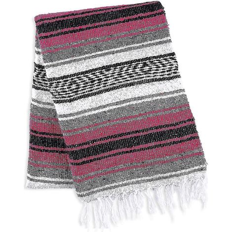 Handgewebte mexikanische Decke im Serape-Stil, ideal für Strand, Camping, Picknicks und Outdoor-Aktivitäten (35 x 215 cm). Im Bohème-Stil.