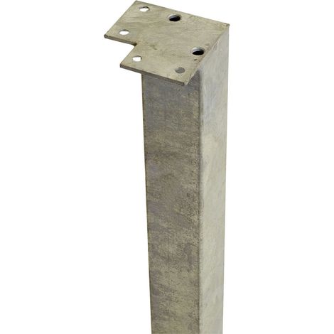 Stahl Eckpfosten mit Fuß für Geländer 4,5x4,5x103,3cm Verzinkt