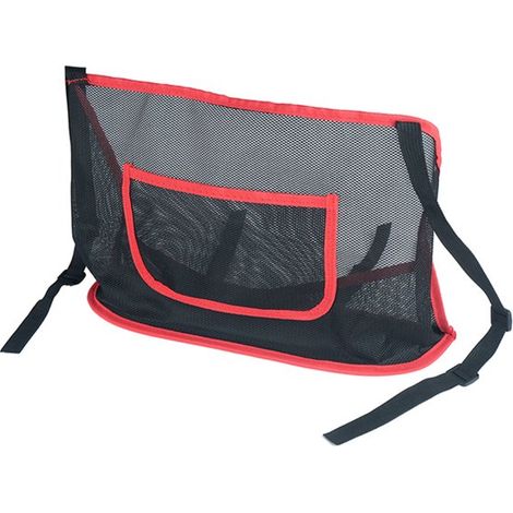 Borsa portaoggetti per sedile, grande capacità, portafoglio, organizer, porta documenti - rete portaoggetti per sedile auto - borsa portaoggetti per sedili pieghevoli (nero e rosso) (1/5)