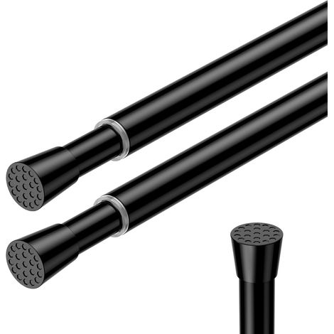 Lot de 2 tringles télescopiques, noires, 50-69 cm (1/5)