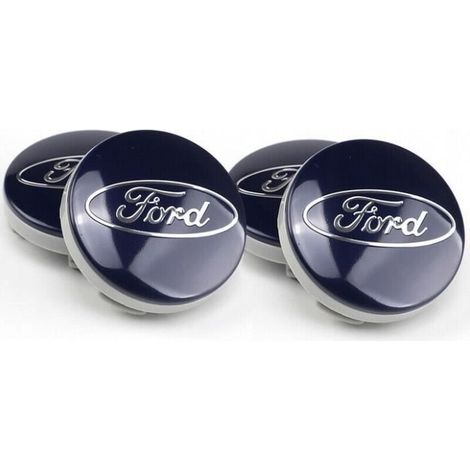 BEQ - 4pcs centre de roue 54mm FORD bleu cache moyeu logo emblème enjoliveur