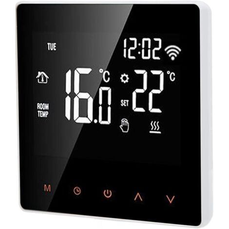 Thermostat Connecté Mural, WiFi pour Chaudière, ME81H AC 230V WIFI Thermostat intelligent, affichage LCD Thermostat Intelligent Thermostat de chauffage par le sol(16A, white back orange press) (1/4)