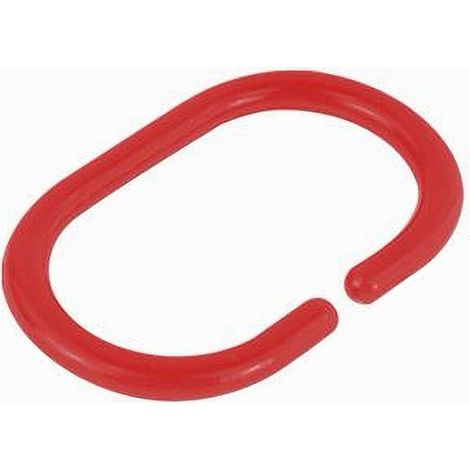Cleafe - Set 12 Pz Anelli Gancio Per Tenda Da Doccia Box Bagno In Plastica Pp Rosso 87241 - (1/3)