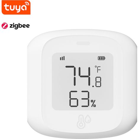 Tuya ZigBee Thermo-Hygrometer-Sensor mit Digitalanzeige, Fernsteuerung per Smartphone-App, Smart-Home-Automatisierung