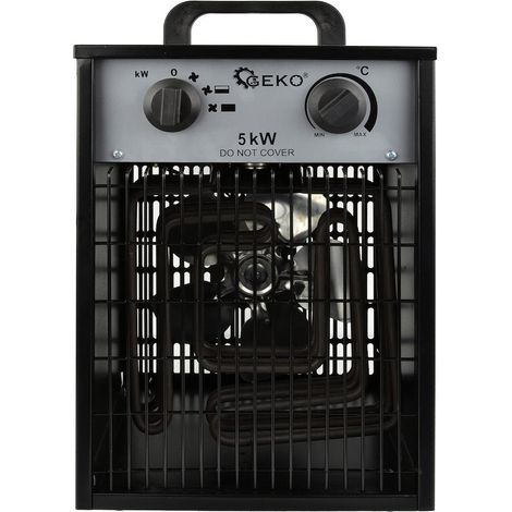 Riscaldatore Elettrico Industriale 5 kW Con Termostato Regolabile E Scatola In Metallo Per Officine E Cantieri (1/5)