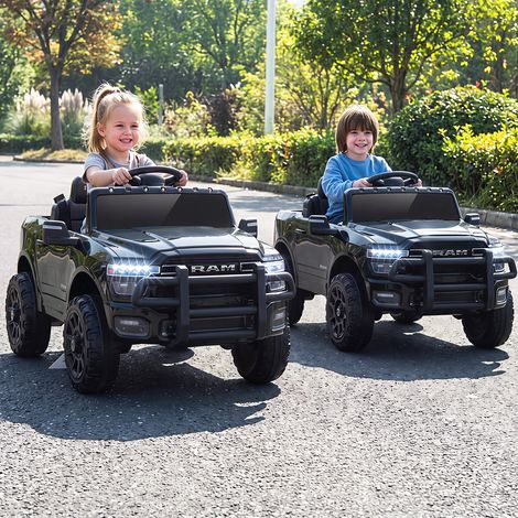 Voiture électrique pour enfants 12 V RAM 3500 avec 2 moteurs de 25 W pour enfants de 3 ans et plus, 3,1-5 km/h - noir (1/5)