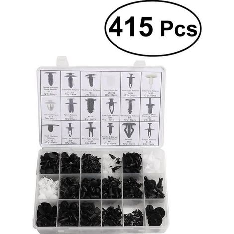 415pcs Auto Voiture Poussoir Rivet Pare-chocs Porte Panneau Clip Retenue Attache (1/4)