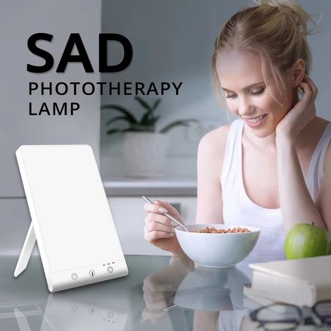 Lampe de luminothérapie LED 10000 Lux – lumière réglable 3200K/5500K, veilleuse anti-dépression et bien-être hivernal