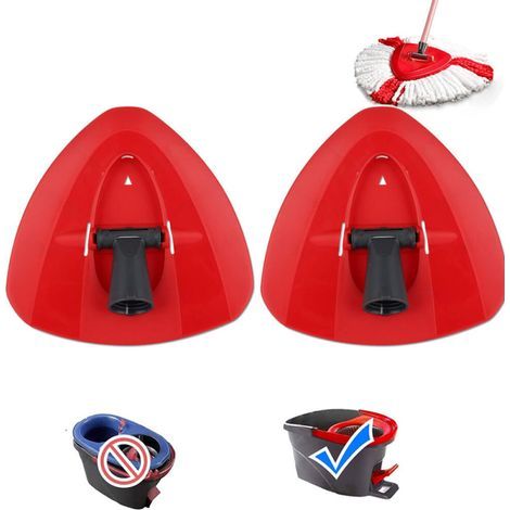 Red replacement broom head, compatible with VI-Leda broom accessories, triangular swivel broom disc, 2 pieces. (1/5)