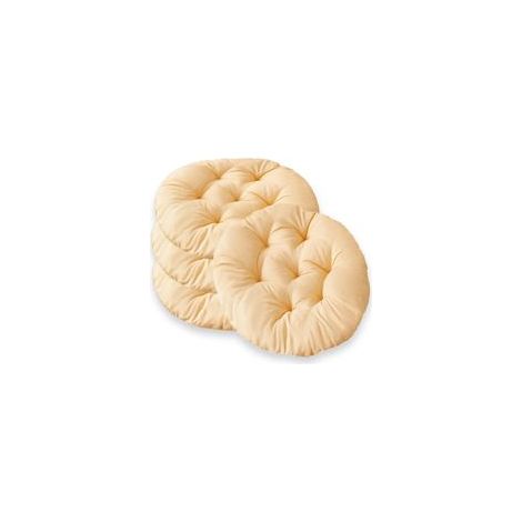 Un ensemble de 4 coussins de chaise ronds, 40 cm de diamètre, coussins d'assise ronds rembourrés, jaunes, adaptés aux chaises de jardin, chaises de bureau, chaises de balcon, coussins d'assise moelleu (1/5)