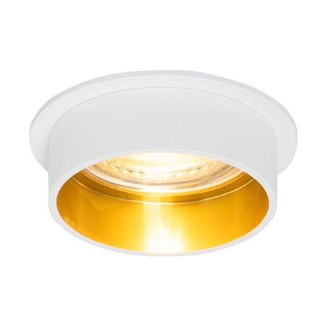 Moderner weißer Einbau-Strahler mit goldfarbenem Interieur - Insta