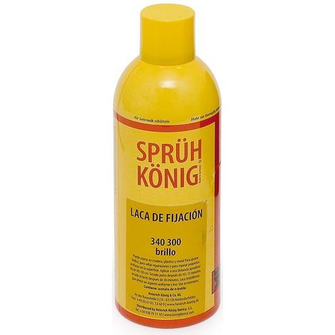 laca de fijación en spray. base nitrocelulósica. brillo. transparente. para interiores. 400 ml - konig