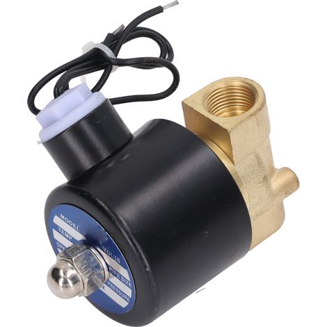 Électrovanne 2W normalement fermée, bobine à noyau de cuivre en laiton, pour eau, gaz et fioul, 3/8 po, 24 V CC (1/5)