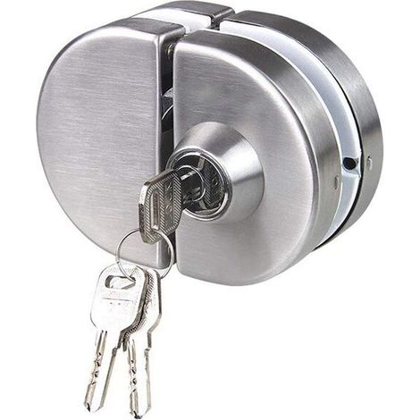304 Stainless Steel Double Glass Door Lock, Double Side Opening, Frameless Door Hooks for 10-12mm Glass Thickness