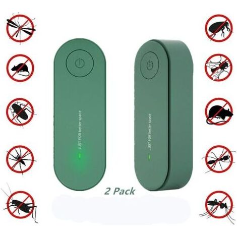 Répulsif anti-moustique à ultrasons 2 pièces – Technologie ultrasonique – Couverture jusqu'à 120m² – Non toxique et respectueux des animaux (1/5)