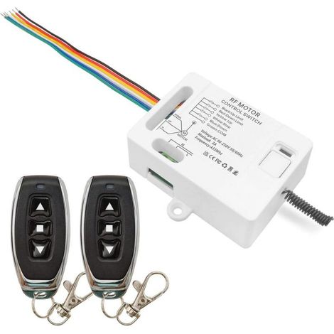 Interrupteur Télécommande de Volet roulant Récepteur Relais AC 230V 220V 3A avec 2 émetteurs Compatible avec l'interrupteur Manuel et l'interrupteur de fin de course le Moteur avance et recule (1/5)