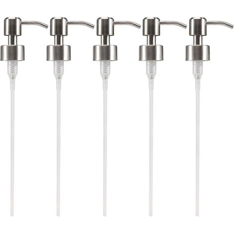 Lot de 5 embouts de rechange en acier inoxydable pour pompe à savon, avec 28 dents, pour flacons et distributeurs de lotion. (1/5)
