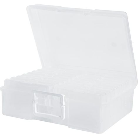 Lot de 16 boîtes de rangement intérieures en plastique transparent pour photos, œuvres d'art 10,2 x 15,2 cm (1/5)