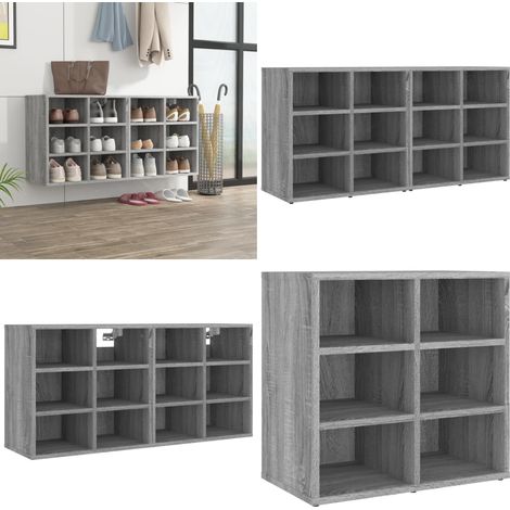 Schuhregale 2 Stk. Grau Sonoma 52,5x30x50 cm - Schuhregal - Schuhschrank - Garderobe - Einbauschrank - Aufbewahrung - Home & Living (1/5)