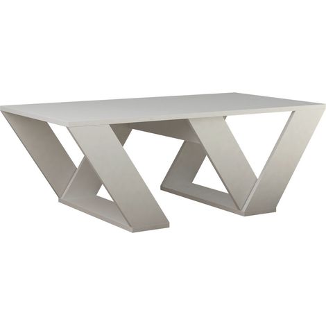 Tavolino da caffè in legno "Pipra" - 110 x 60 x 40 cm - Bianco
