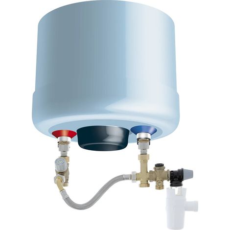 Thermador – Kit de raccordement pour chauffe-eau électrique – Filetage plomberie – 2 raccords diélectriques et mitigeur thermostatique – Pour installations domestiques