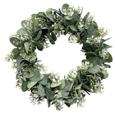Country style eucalyptus wreath, green door wreath