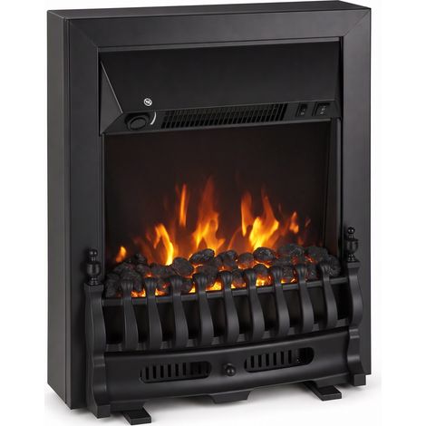 HOMCOM Electric Fireplace Stove Freestanding and Inset, 1000W/2000W, Black (1/5)
