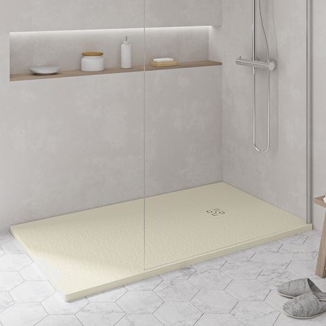 KOES - Kunstharz-Duschwanne Modell NILO – 70x70 – Creme RAL 1013 (1/5)