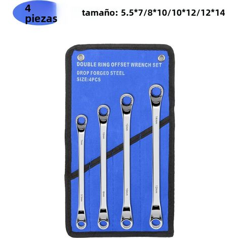 (Coffret A4) Jeu de clés coudées en acier au carbone, double anneau long avec sac à roulettes, clé métrique antimagnétique et antidéflagrante (1/5)
