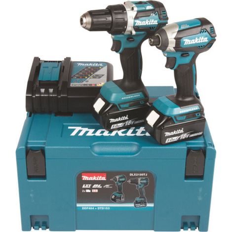 Kit combinato 2 utensili 18V LXT trapano DDF485 + avvitatore a impulsi DTD153 (2x 5,0 Ah) - MAKITA DLX2289TJ