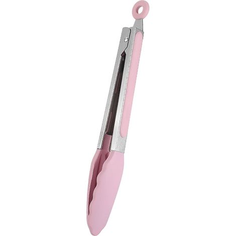 Pince de cuisine de 23 cm avec embouts en silicone de haute qualité, antiadhésive et résistante à la chaleur jusqu'à 250 °C, en acier inoxydable 304.