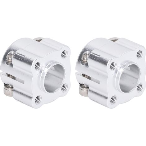 Satz mit 2 doppelt geschlitzten 1/2-Zoll-Aluminium-Schlauchschellen für Welle, Rundflansch, Befestigungssatz (1/5)