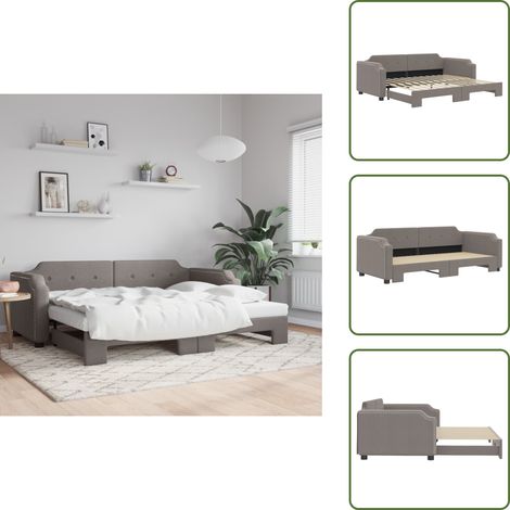 Sofá cama gris - vidaXL Sofá cama nido tela gris taupe 100x200 cm - Sofá cama con cama nido