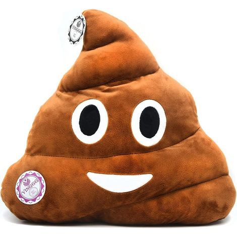 Filiyano-Coussin en peluche caca de 32 cm, coussin emoji rond et triangulaire, peluche décorative mignonne (1/4)