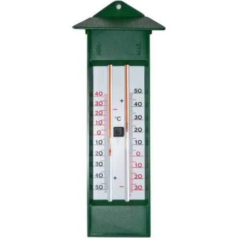 Termómetro analógico de exterior “Celsius 2” sin mercurio 23cm fabricado en plástico color verde (1/2)