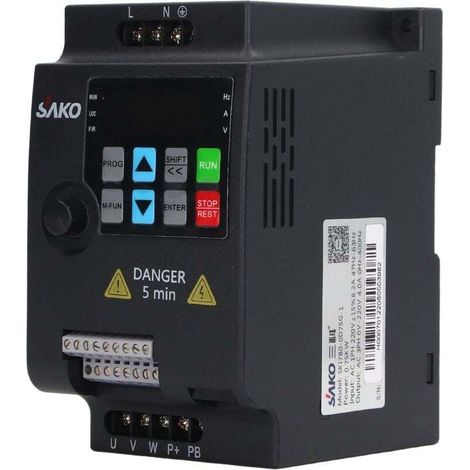 VFD Variateur de fréquence 220VAC 0,75KW,Monophasé 220V à 220V Mini VFD Contrôle Vectoriel Par Inverseur Vecteur Contrôle D'Onduleur(220VAC 0,75KW) (1/4)