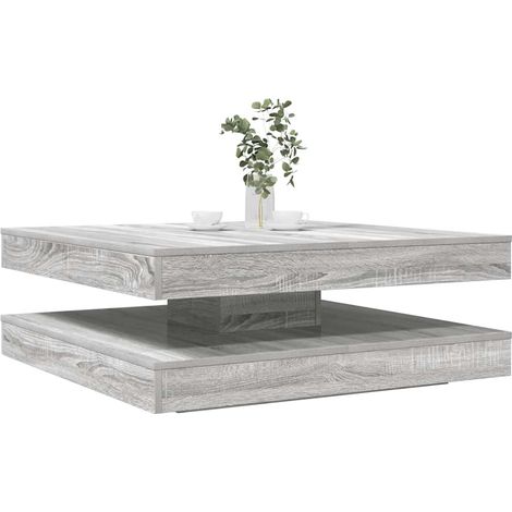 Mesa de centro giratoria 360 grados gris Sonoma 90x90x34,5 cm vidaXL