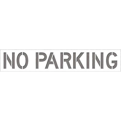 Pochoir en silicone « Stationnement interdit », lettres de 30 cm de haut, pochoir réutilisable pour signalisation de stationnement et voie d'accès pompiers. (1/5)