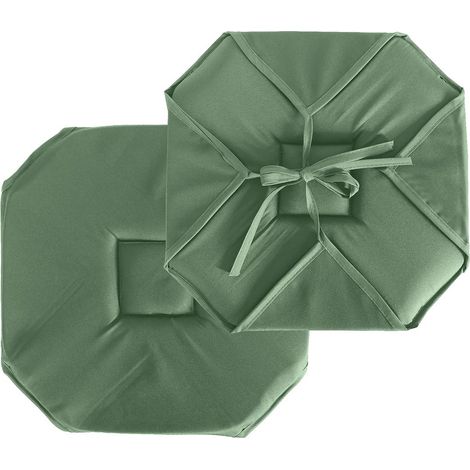 Galette de Chaise Uni "Basic" 40x40cm Vert Argile (1/2)