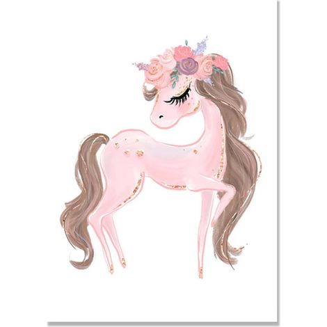 Affiche - Toile Décorative Enfant - Princesse Ballet Licorne Cygne - Nordique - Chambre Bébé Fille - 1 Pièce (1/5)
