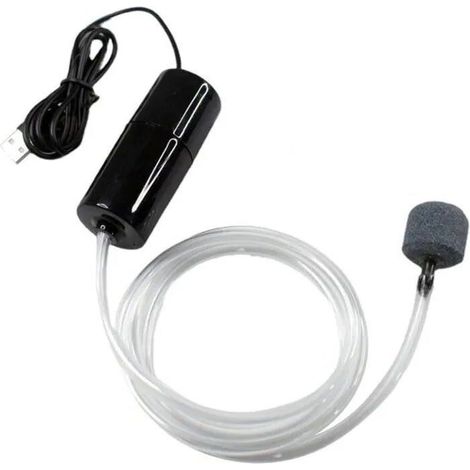 Pompe à air pour aquarium, pompe à oxygène pour aquarium, kit de pompe à air pour aquarium avec pierre à air et tuyau en silicone, pour (1/5)
